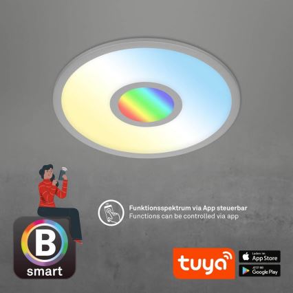 Brilo - LED RGB Zatemnitvena stropna svetilka CENTRO LED/24W/230V 2700-6500K Wi-Fi Tuya + Daljinski upravljalnik