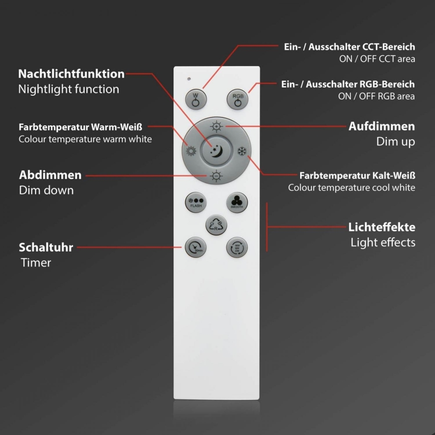 Brilo - LED RGB Zatemnitvena stropna svetilka CENTRO LED/24W/230V 2700-6500K Wi-Fi Tuya + Daljinski upravljalnik