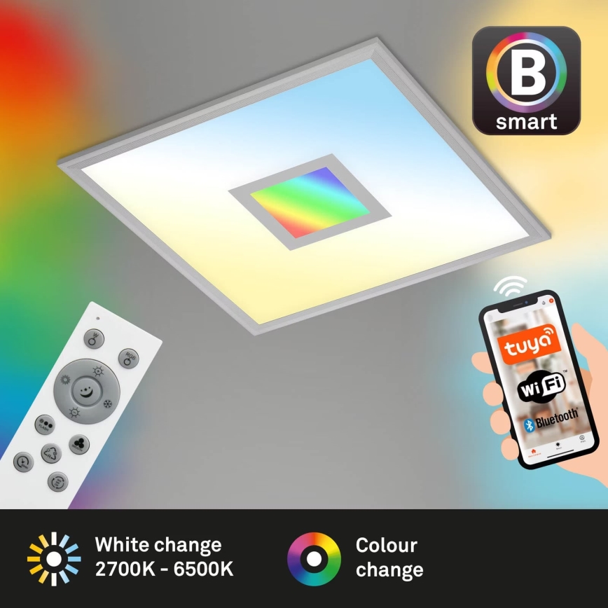 Brilo - LED RGB Zatemnitvena stropna svetilka CENTRO LED/24W/230V 2700-6500K Wi-Fi Tuya + Daljinski upravljalnik