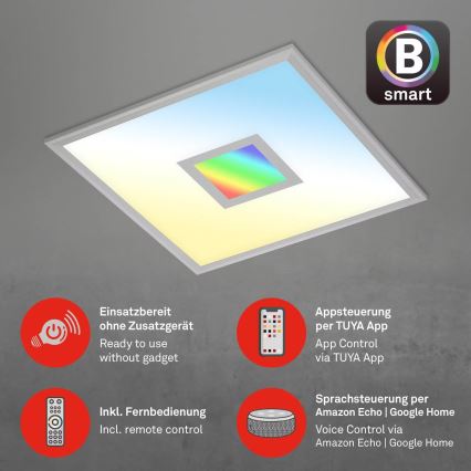 Brilo - LED RGB Zatemnitvena stropna svetilka CENTRO LED/24W/230V 2700-6500K Wi-Fi Tuya + Daljinski upravljalnik