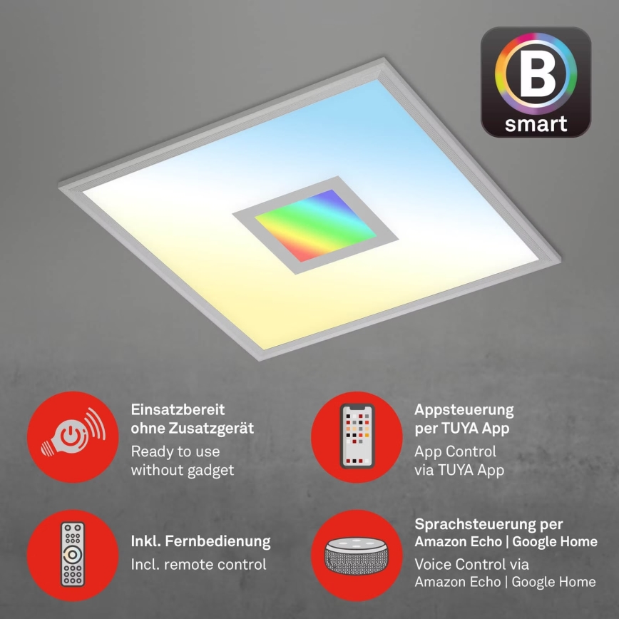 Brilo - LED RGB Zatemnitvena stropna svetilka CENTRO LED/24W/230V 2700-6500K Wi-Fi Tuya + Daljinski upravljalnik