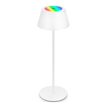 Brilo - LED RGB zatemnjevalna polnilna na dotik upravljana zunanja namizna svetilka KIKI LED/2,6W/5V IP44 2600 mAh bela