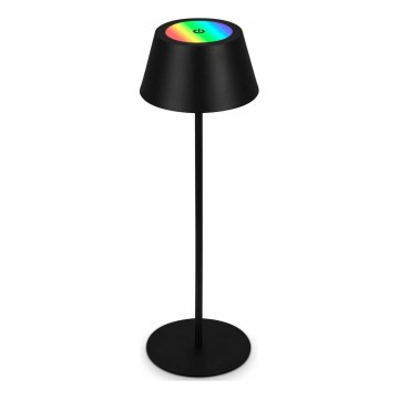 Brilo - LED RGB zatemnljiva polnilna na dotik upravljana zunanja namizna svetilka KIKI LED/2,6W/5V IP44 2600 mAh črna