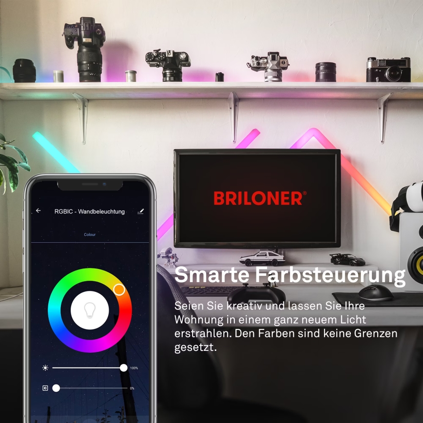 Brilo - LED RGBIC Zatemnitveni svetlobni trak Smart LED/24W/230V Wi-Fi Tuya