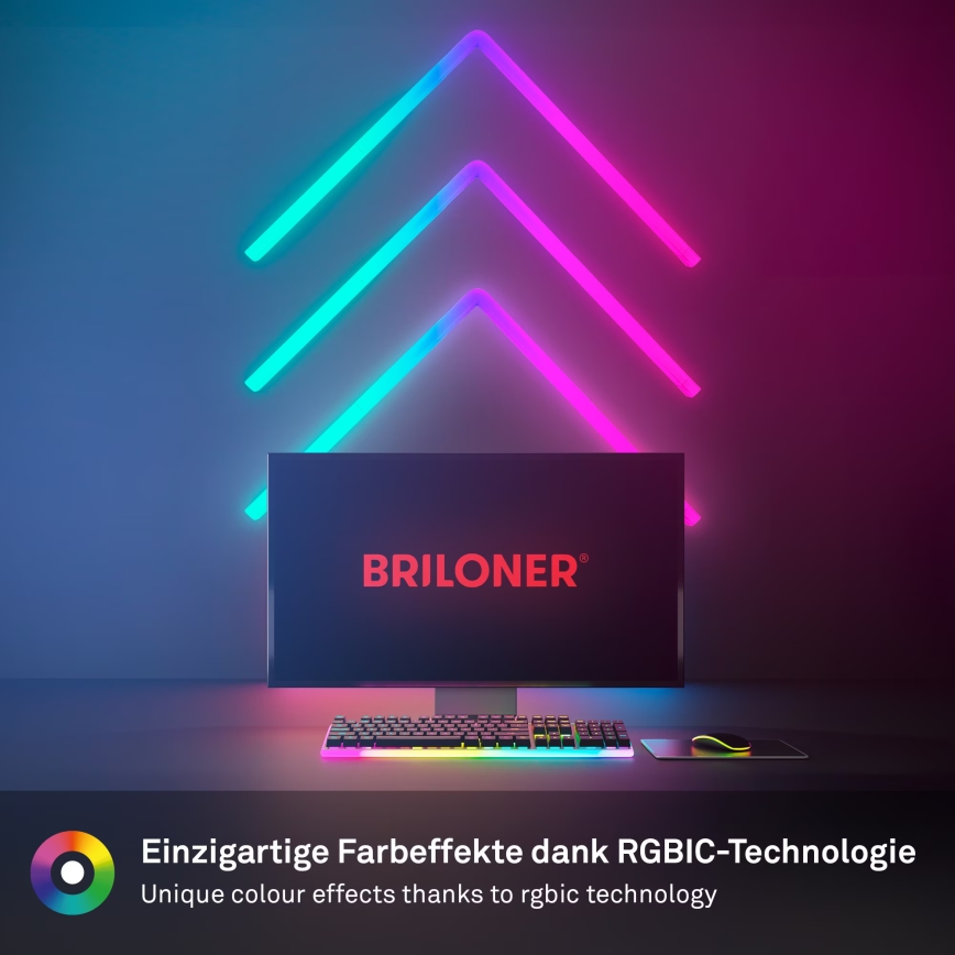 Brilo - LED RGBIC Zatemnitveni svetlobni trak Smart LED/24W/230V Wi-Fi Tuya