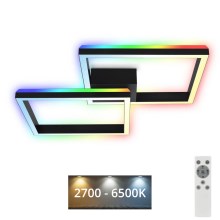 Brilo - LED RGBW Zatemnitveni nadgradni lestenec FRAME 2xLED/17W/230V 2700-6500K + Daljinski upravljalnik