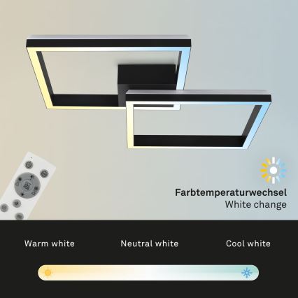 Brilo - LED RGBW Zatemnitveni nadgradni lestenec FRAME 2xLED/17W/230V 2700-6500K + Daljinski upravljalnik