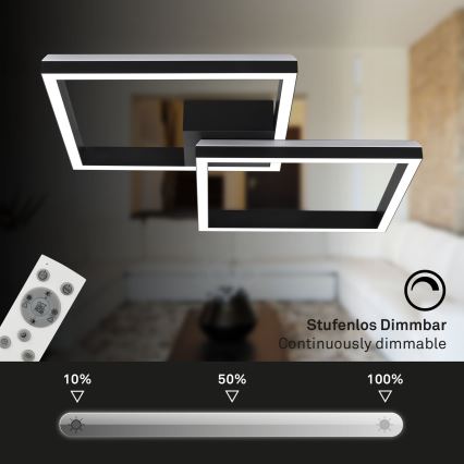 Brilo - LED RGBW Zatemnitveni nadgradni lestenec FRAME 2xLED/17W/230V 2700-6500K + Daljinski upravljalnik