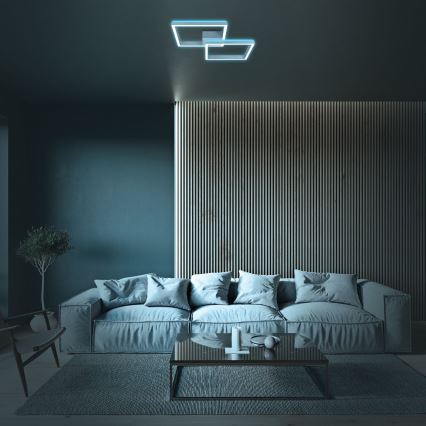 Brilo - LED RGBW Zatemnitveni nadgradni lestenec FRAME 2xLED/17W/230V 2700-6500K + Daljinski upravljalnik