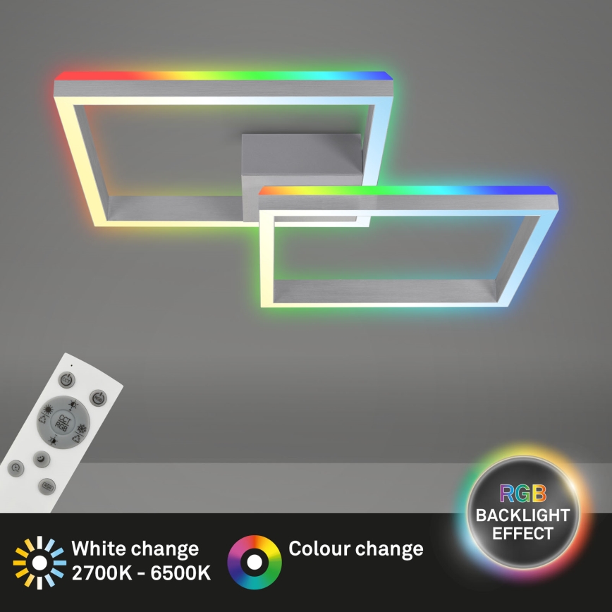 Brilo - LED RGBW Zatemnitveni nadgradni lestenec FRAME 2xLED/17W/230V 2700-6500K + Daljinski upravljalnik