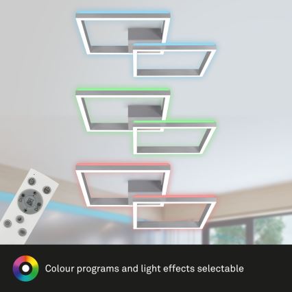 Brilo - LED RGBW Zatemnitveni nadgradni lestenec FRAME 2xLED/17W/230V 2700-6500K + Daljinski upravljalnik