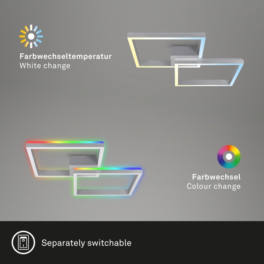 Brilo - LED RGBW Zatemnitveni nadgradni lestenec FRAME 2xLED/17W/230V 2700-6500K + Daljinski upravljalnik