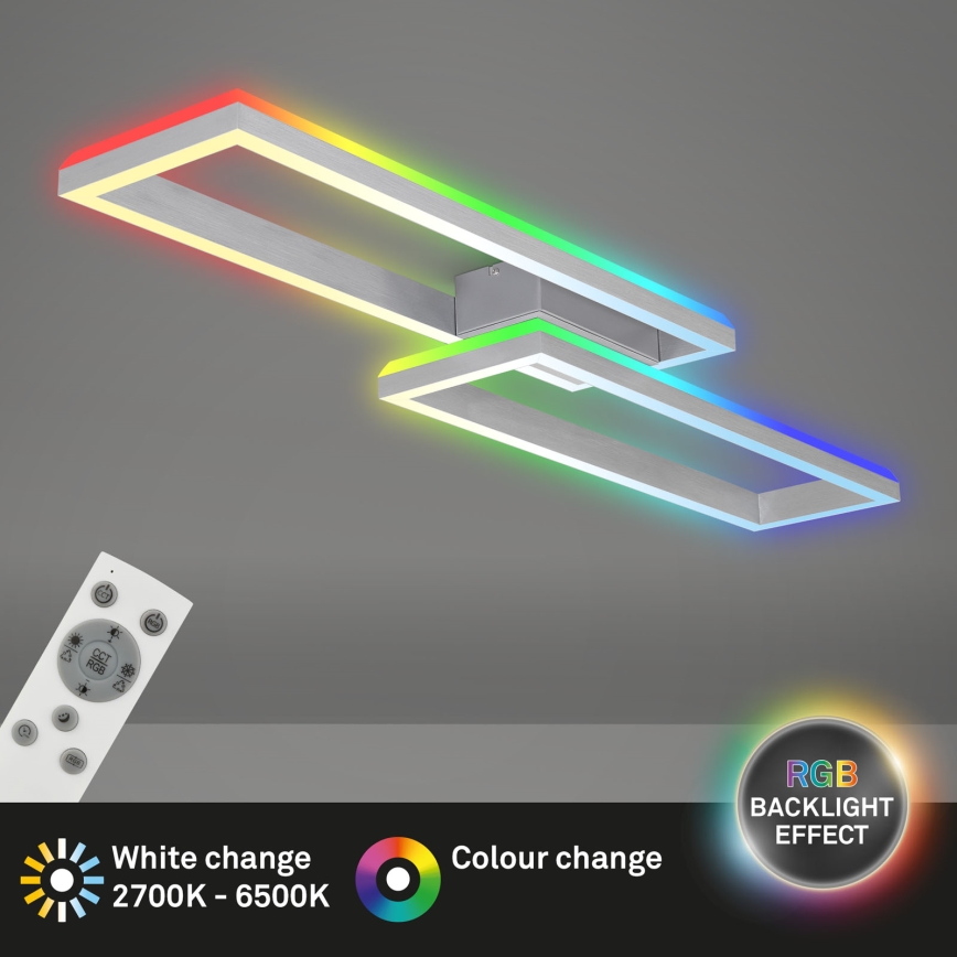 Brilo - LED RGBW Zatemnitveni nadgradni lestenec FRAME 2xLED/21W/230V 2700-6500K + Daljinski upravljalnik
