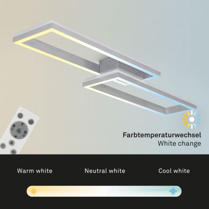 Brilo - LED RGBW Zatemnitveni nadgradni lestenec FRAME 2xLED/21W/230V 2700-6500K + Daljinski upravljalnik