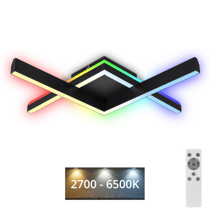 Brilo - LED RGBW Zatemnitveni nadgradni lestenec FRAME 2xLED/9W/230V 2700-6500K + Daljinski upravljalnik