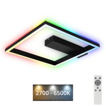 Brilo - LED RGBW Zatemnitveni nadgradni lestenec FRAME LED/18W/230V 2700-6500K + Daljinski upravljalnik