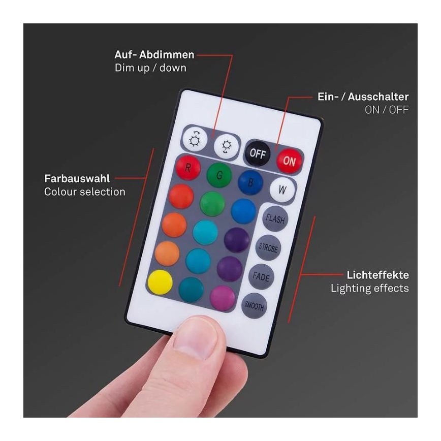 Brilo - LED RGBW Zatemnitveni trak 6,5m LED/22W/230V + Daljinski upravljalnik