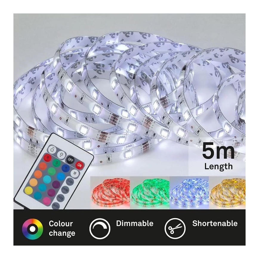 Brilo - LED RGBW Zatemnitveni trak 6,5m LED/22W/230V + Daljinski upravljalnik