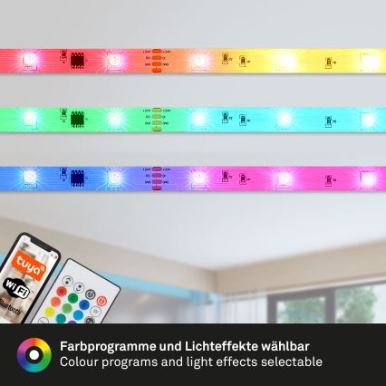 Brilo - LED RGBW Zatemnitveni trak MUSIC 6,65m LED/18W/230V Wi-Fi Tuya + Daljinski upravljalnik