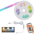 Brilo - LED RGBW Zatemnitveni trak MUSIC 6,6m LED/7,5W/USB Wi-Fi Tuya
