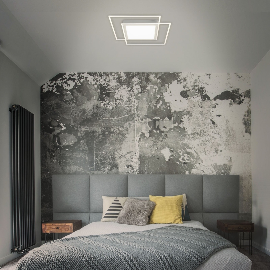 Brilo - LED stropna svetilka 2xLED/16W/230V + LED/19W 51,5x51,5 cm matni krom