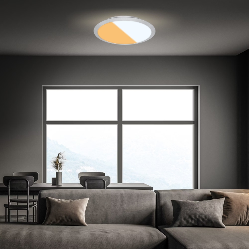 Brilo - LED stropna svetilka za kopalnico CTS LED/21W/230V 3000/4000K IP44, premer 37 cm, mat krom