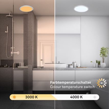 Brilo - LED stropna svetilka za kopalnico CTS LED/21W/230V 3000/4000K IP44, premer 37 cm, mat krom