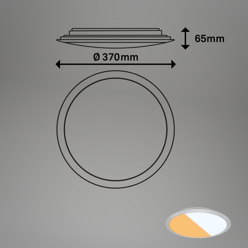 Brilo - LED stropna svetilka za kopalnico CTS LED/21W/230V 3000/4000K IP44, premer 37 cm, mat krom