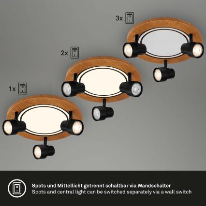 Brilo - LED Stropna svetilka LED/12W/230V + 3xGU10/9W 3000K