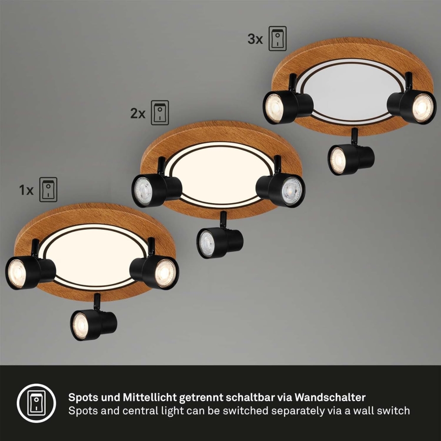 Brilo - LED Stropna svetilka LED/12W/230V + 3xGU10/9W 3000K