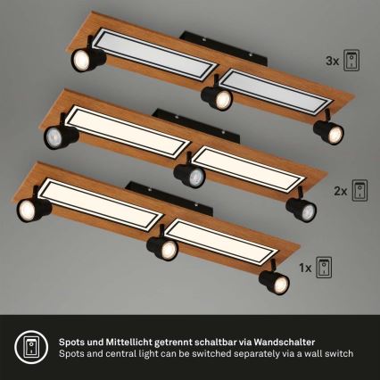 Brilo - LED Stropna svetilka LED/24W/230V + 3xGU10/9W 3000K