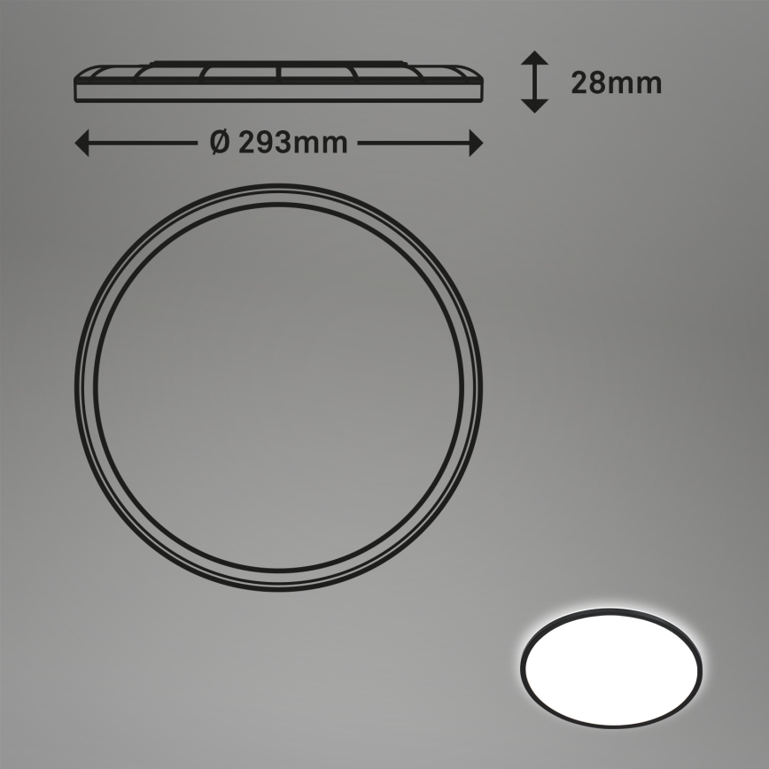 Brilo - LED Stropna svetilka SLIM LED/18W/230V pr. 29,3 cm