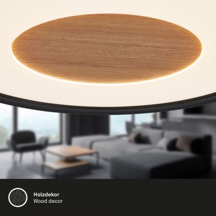 Brilo - LED stropna svetilka SUFIT WOOD LED/18W/230V 3000K premer 29 cm