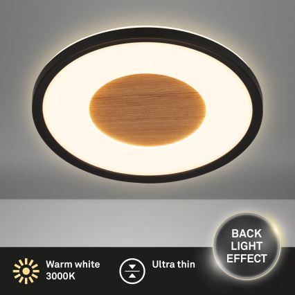 Brilo - LED stropna svetilka SUFIT WOOD LED/18W/230V 3000K premer 29 cm