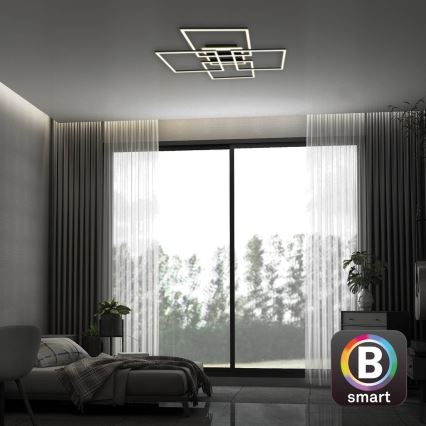 Brilo - LED zatemnljiva stropna svetilka FRAME LED/50W/230V 2700-6500K 72,4x72,4cm črna Wi-Fi Tuya + daljinski upravljalnik