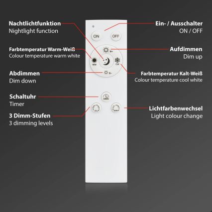 Brilo - LED zatemnljiva stropna svetilka FRAME LED/50W/230V 2700-6500K 72,4x72,4cm črna Wi-Fi Tuya + daljinski upravljalnik