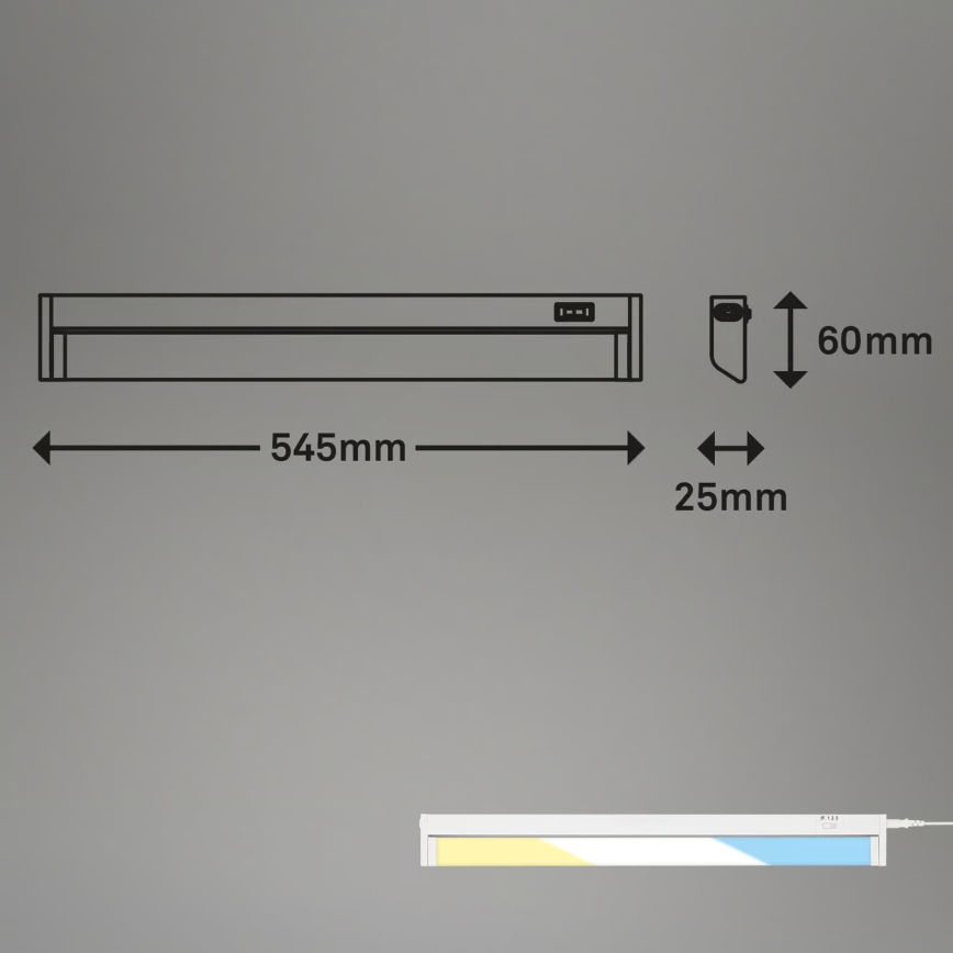 Brilo - LED svetilo za pod omarico LED/6W/230V 2700/4000/6500K 54,5 cm belo