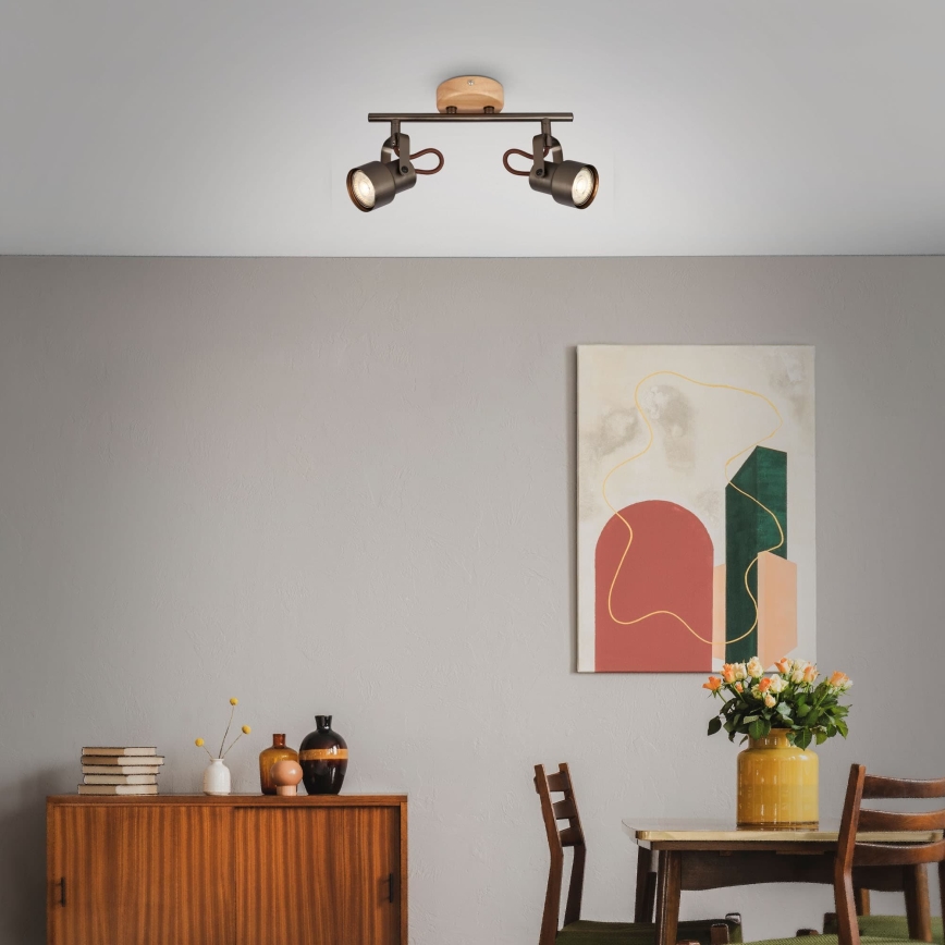 Brilo - LED spot TAHUN 2xGU10/5W/230V 3000K rjava