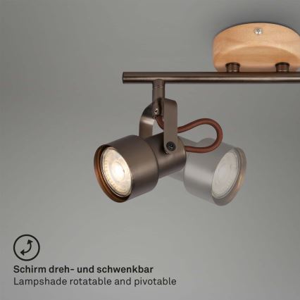 Brilo - LED točkovno svetilo TAHUN 2xGU10/5W/230V rjavo