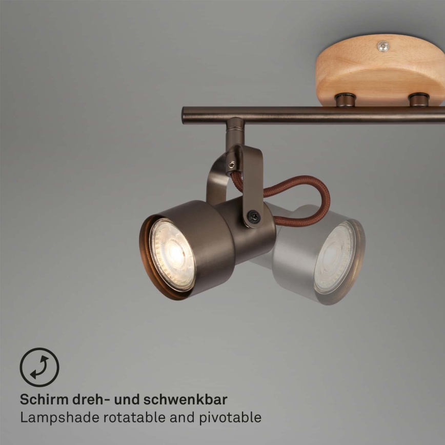 Brilo - LED točkovno svetilo TAHUN 2xGU10/5W/230V rjavo