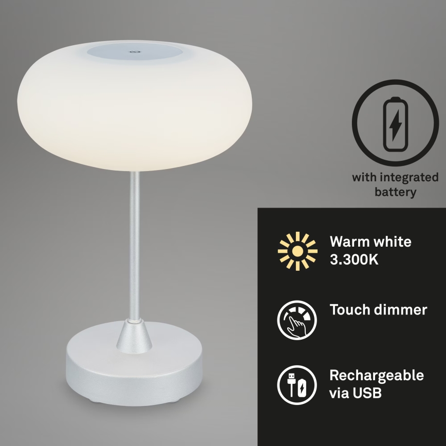 Brilo - LED zatemnjevalna zunanja polnilna namizna svetilka OLANA LED/3W/5V 3300K IP44 2000 mAh