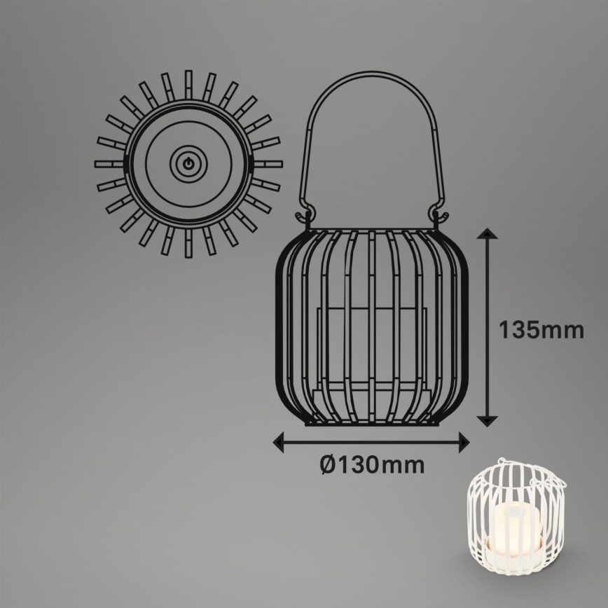 Brilo - LED Zatemnitven rechargeable zunanji namizna svetilka LED/2W/5V IP44 bela