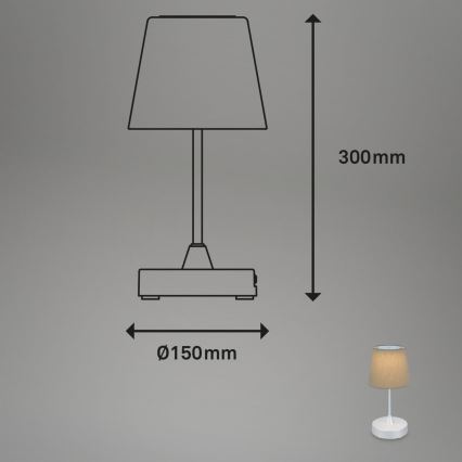 Brilo - LED zatemnitvena polnilna zunanja namizna svetilka LED/3W/5V IP44 srebrna/bež