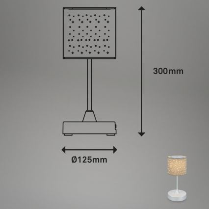 Brilo - LED Zatemnitvena polnilna zunanja namizna svetilka LOLE LED/3W/5V 2000mAh IP44 srebrna/bež