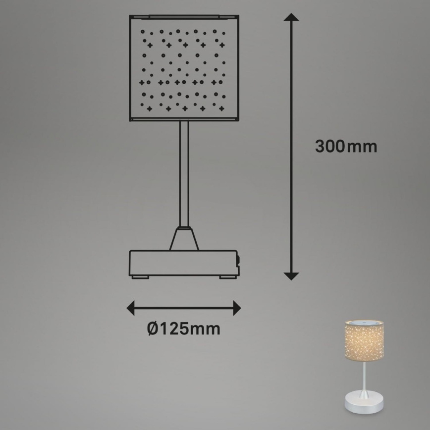 Brilo - LED Zatemnitvena polnilna zunanja namizna svetilka LOLE LED/3W/5V 2000mAh IP44 srebrna/bež