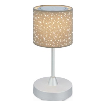 Brilo - LED Zatemnitvena polnilna zunanja namizna svetilka LOLE LED/3W/5V 2000mAh IP44 srebrna/bež