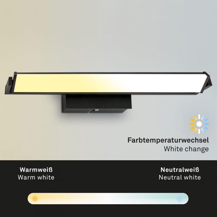 Brilo - LED Zatemnitvena stenska svetilka LED/18W/230V 2700-4000K črna