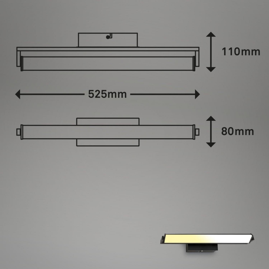 Brilo - LED Zatemnitvena stenska svetilka LED/18W/230V 2700-4000K črna