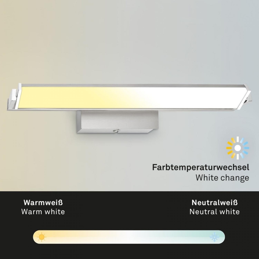 Brilo - LED Zatemnitvena stenska svetilka LED/18W/230V 2700-4000K srebrna