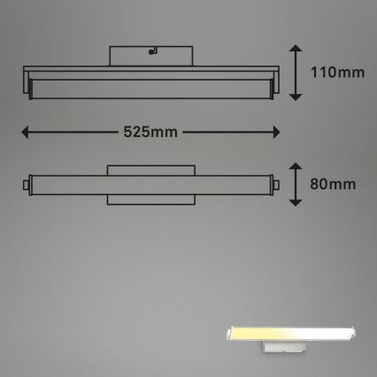 Brilo - LED Zatemnitvena stenska svetilka LED/18W/230V 2700-4000K srebrna